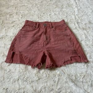 American Eagle Women's Size 000 Red Highest Rise Mom Shorts